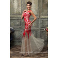 Grace Karin Vente en gros sans manches en dentelle Red Mermaid Prom Dress CL007588-2